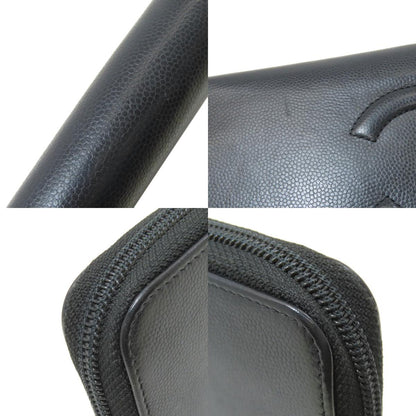 CHANEL COCO Mark SilverHardware Long wallet (with coin pocket) Grained Calfskin Skin Ladies [Used]