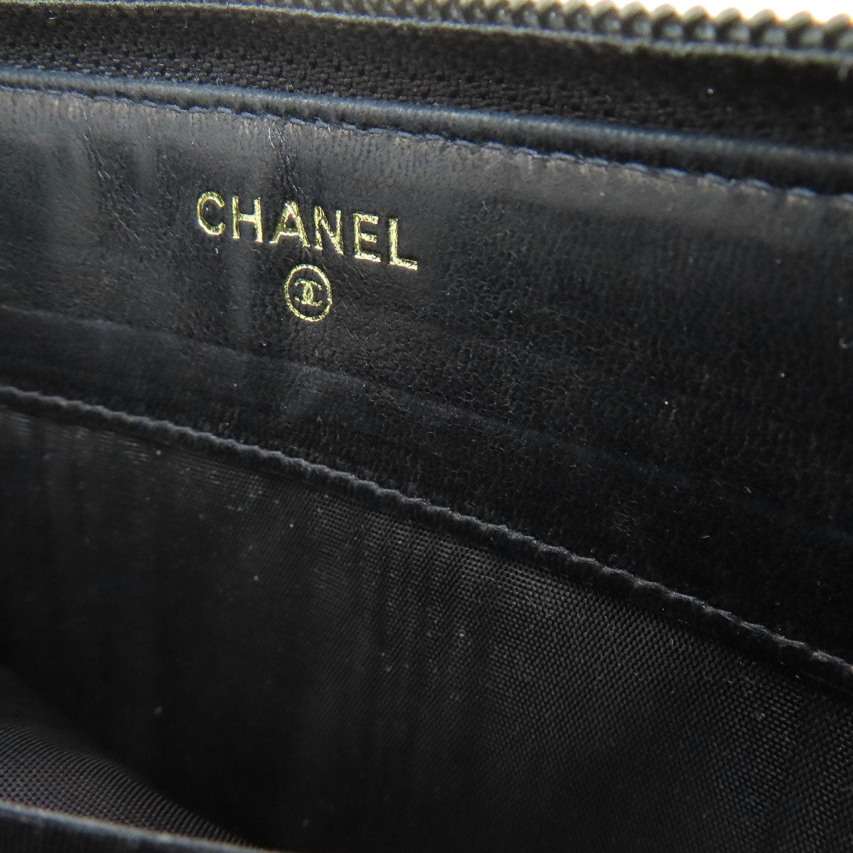 CHANEL COCO Mark GoldHardware Long wallet (with coin pocket) Grained Calfskin Skin Ladies [Used]