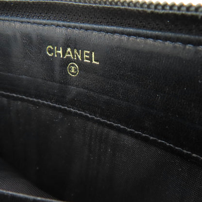 CHANEL COCO Mark GoldHardware Long wallet (with coin pocket) Grained Calfskin Skin Ladies [Used]