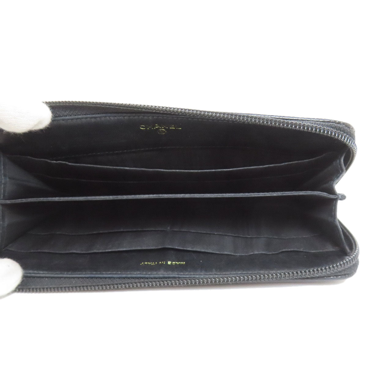 CHANEL COCO Mark GoldHardware Long wallet (with coin pocket) Grained Calfskin Skin Ladies [Used]