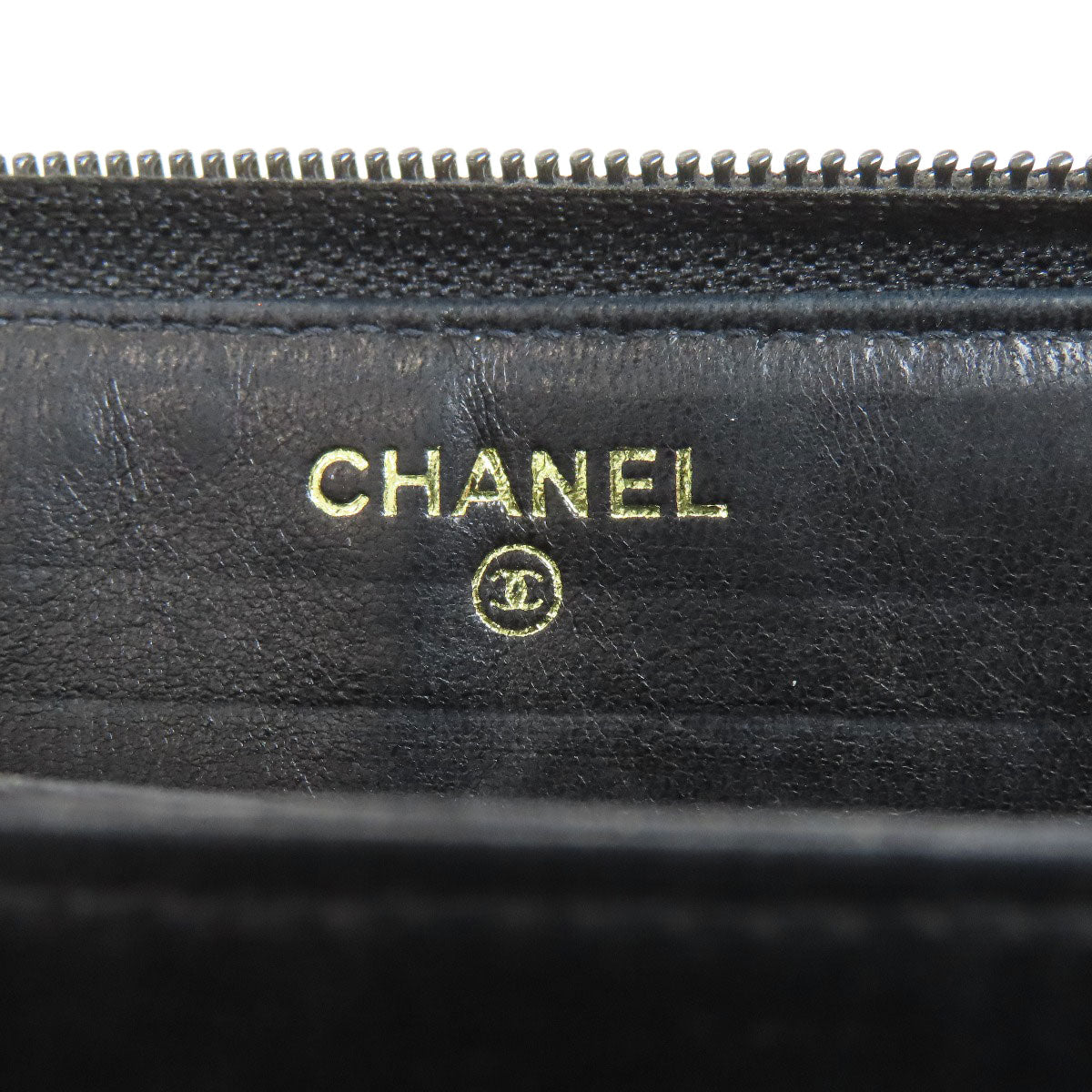 CHANEL COCO Mark GoldHardware Long wallet (with coin pocket) Grained Calfskin Skin Ladies [Used]