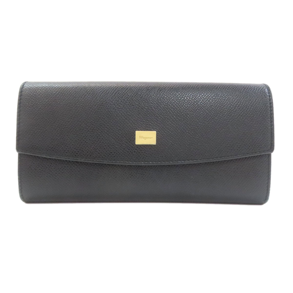 Salvatore Ferragamo logo Long wallet (with coin pocket) Leather Ladies [Used]