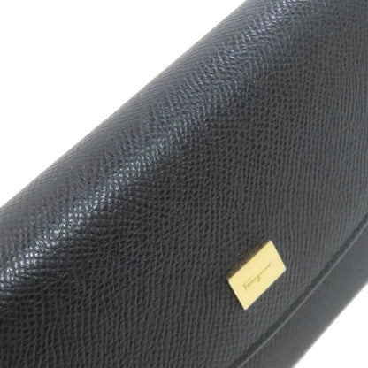 Salvatore Ferragamo logo Long wallet (with coin pocket) Leather Ladies [Used]