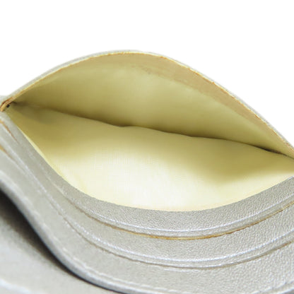 CHANEL Camellia Embossed SilverHardware Bifold Wallet with Coin Pocket Lambskin Ladies [Used]