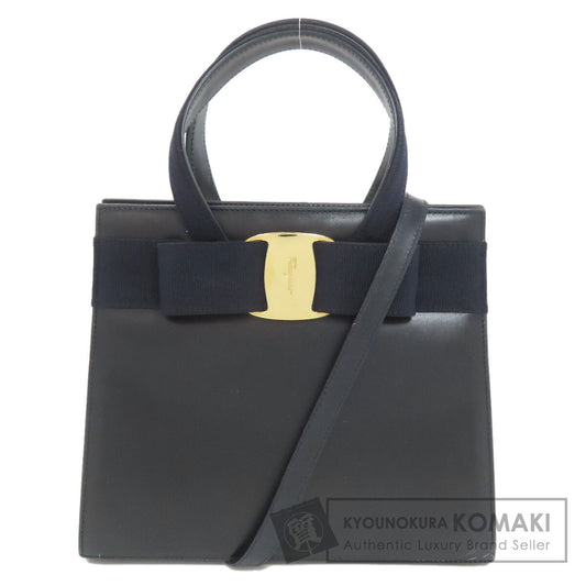 Salvatore Ferragamo Vala Ribbon 2WAY Handbag Leather Ladies [Used]