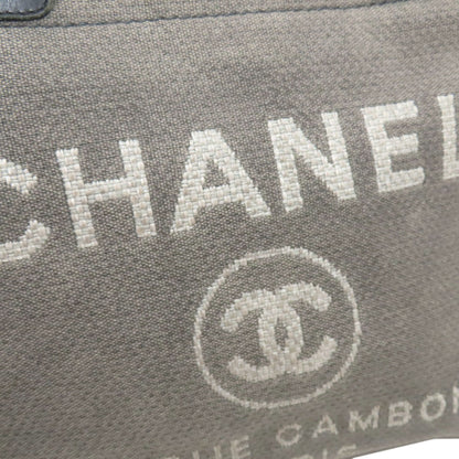 CHANEL Deauville SilverHardware Tote Bag Canvas Ladies [Used]