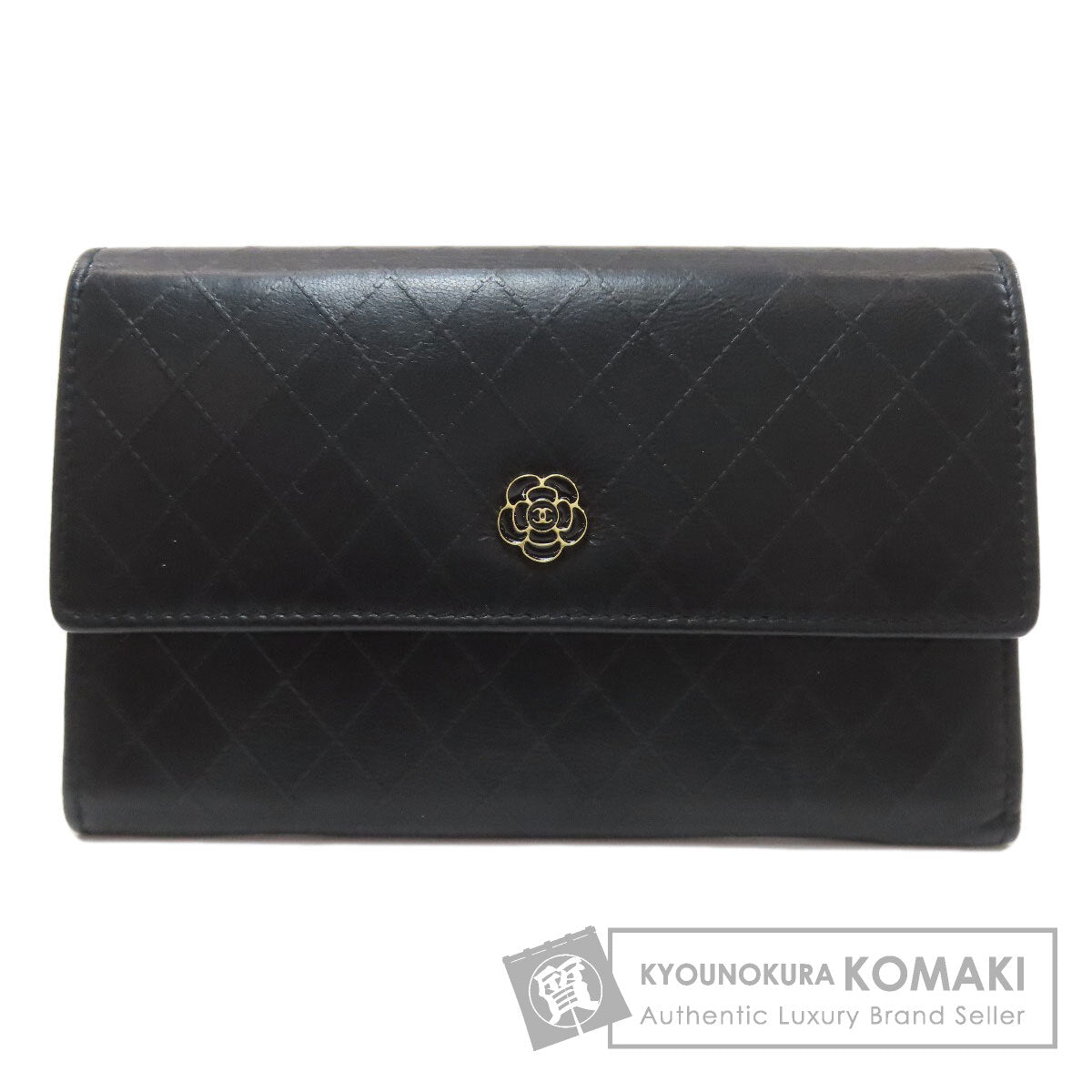 CHANEL Camellia Matelasse Ginza Limited Gold Hardware Long wallet (with coin pocket) Lambskin Ladies [Used]