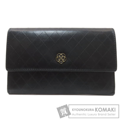 CHANEL Camellia Matelasse Ginza Limited Gold Hardware Long wallet (with coin pocket) Lambskin Ladies [Used]