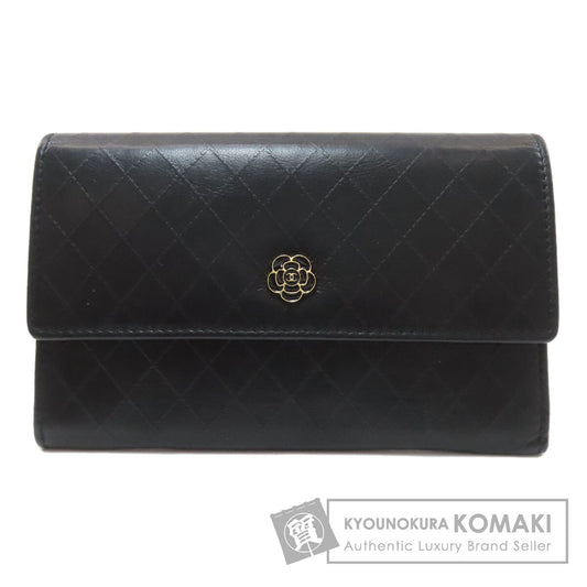 CHANEL Camellia Matelasse Ginza Limited Gold Hardware Long wallet (with coin pocket) Lambskin Ladies [Used]
