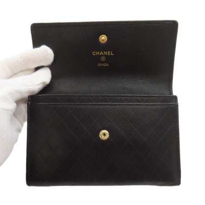 CHANEL Camellia Matelasse Ginza Limited Gold Hardware Long wallet (with coin pocket) Lambskin Ladies [Used]