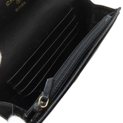 CHANEL Camellia Matelasse Ginza Limited Gold Hardware Long wallet (with coin pocket) Lambskin Ladies [Used]