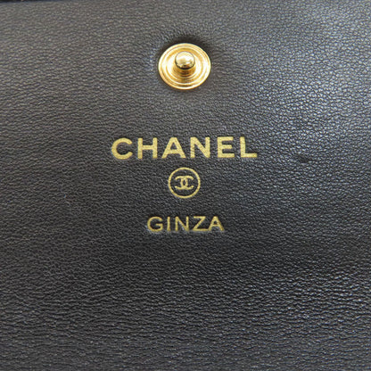 CHANEL Camellia Matelasse Ginza Limited Gold Hardware Long wallet (with coin pocket) Lambskin Ladies [Used]