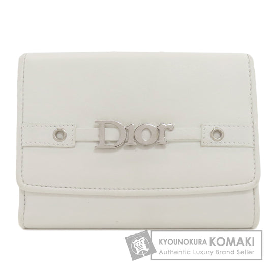 CHRISTIAN DIOR logo Bifold Wallet with Coin Pocket Calf Ladies [Used]