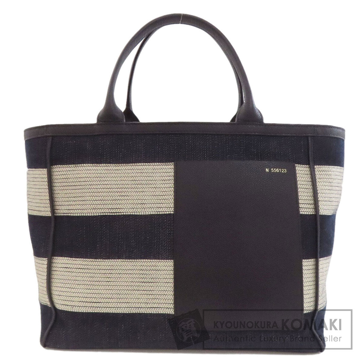Valextra border Tote Bag Canvas Ladies [Used]