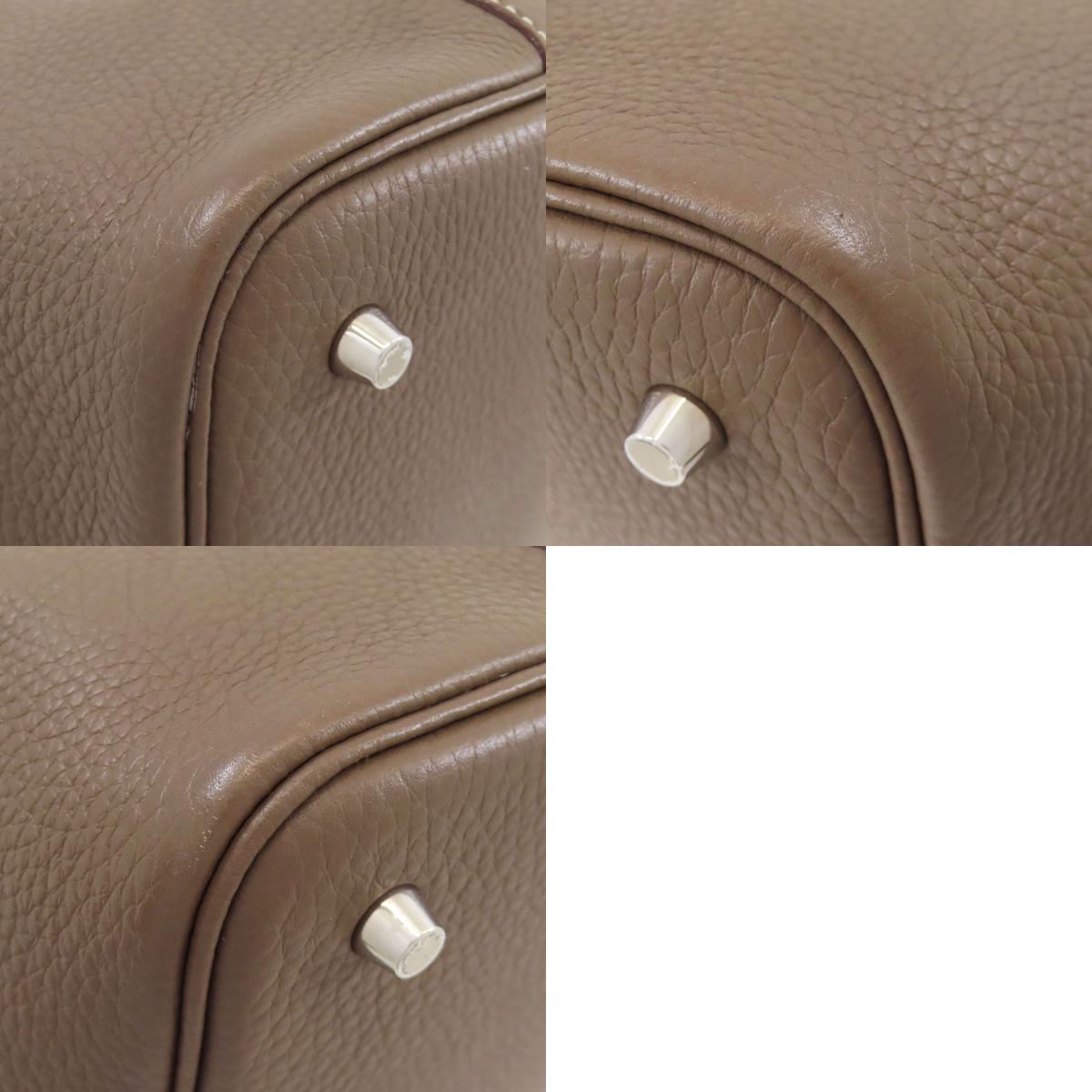 HERMES Picotin Lock MM Etoupe SilverHardware Handbag Taurillon Clemence Ladies [Used]