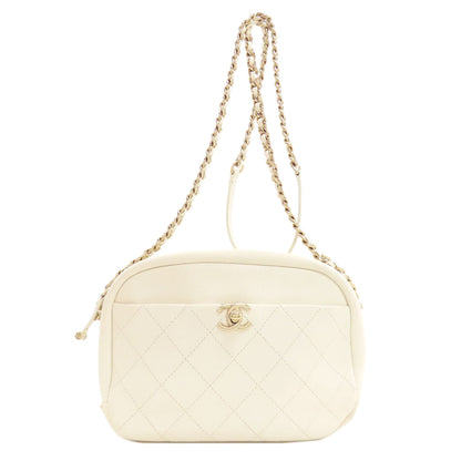 CHANEL Matelasse COCO Mark GoldHardware Shoulder Bag Calf Ladies [Used]