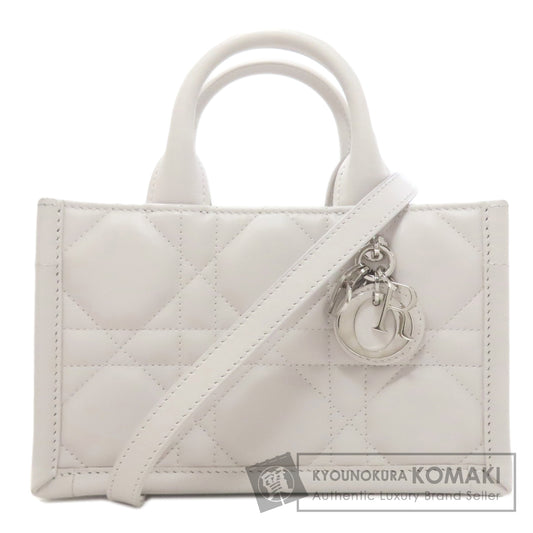 CHRISTIAN DIOR Book Tote Mini Macro Cannage 2-Way Handbag Calf Ladies [Used]