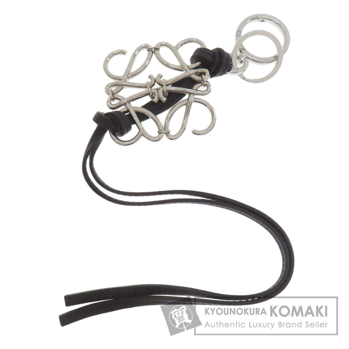 LOEWE Anagram charm key ring Leather MetalLadies [Used]