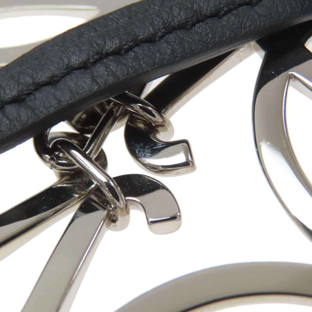 LOEWE Anagram charm key ring Leather MetalLadies [Used]