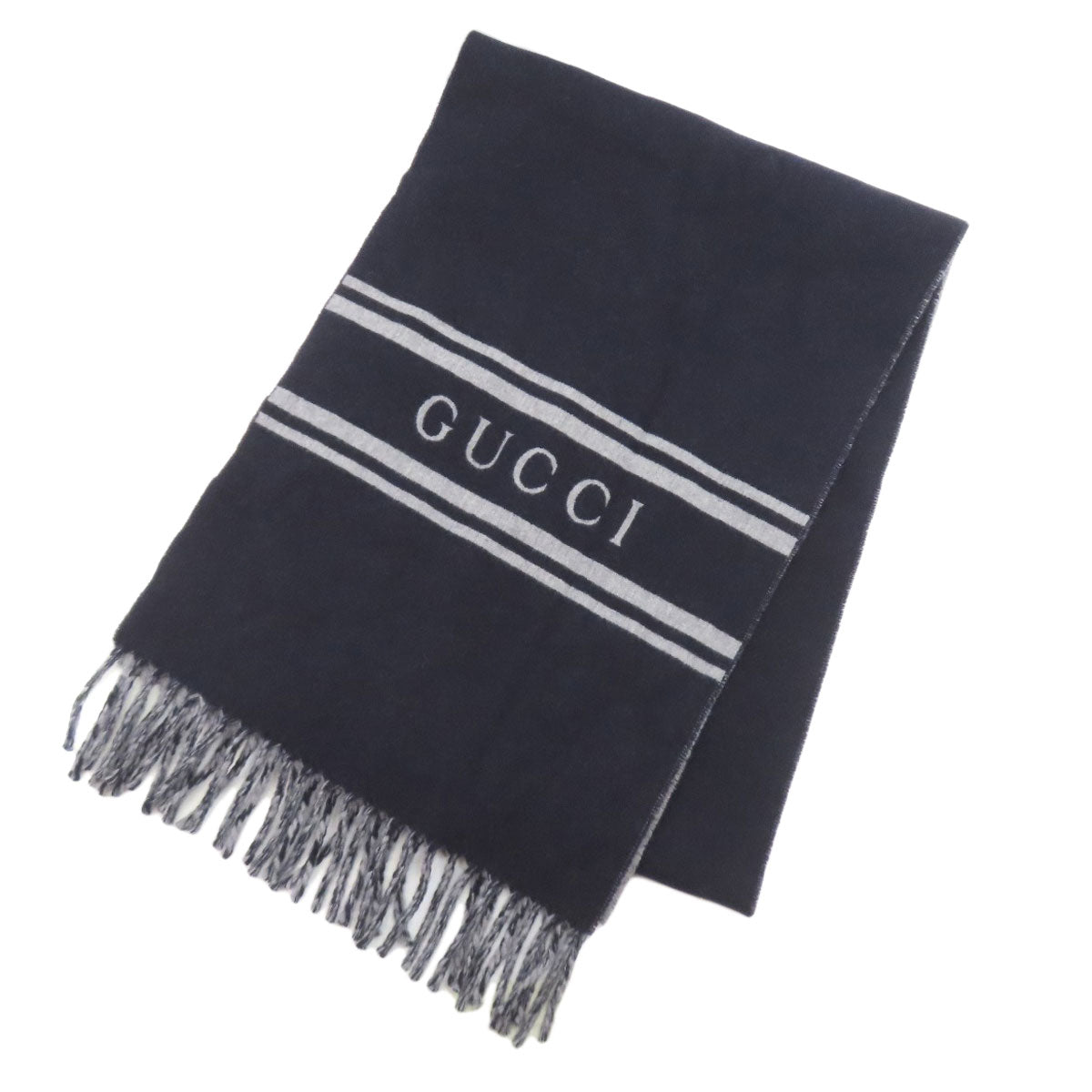 GUCCI 795304 logo Scarf Cashmere Ladies [Used]