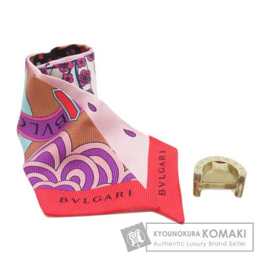 BVLGARI Scarf Scarf Ring 2-piece set Scarf Silk Ladies [Used]