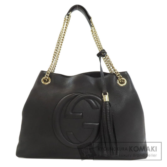 GUCCI 308982 Soho Interlocking G Tote Bag Leather Ladies [Used]