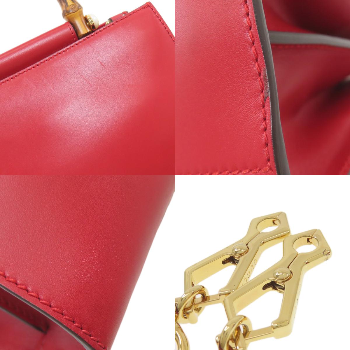GUCCI 470271 Bamboo Nim Fair 2WAY Handbag Calf Ladies [Used]