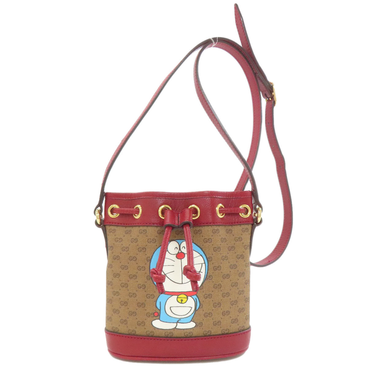 GUCCI 647801 Drawstring Shoulder Doraemon Collaboration Shoulder strap PVC LeatherLadies [Used]