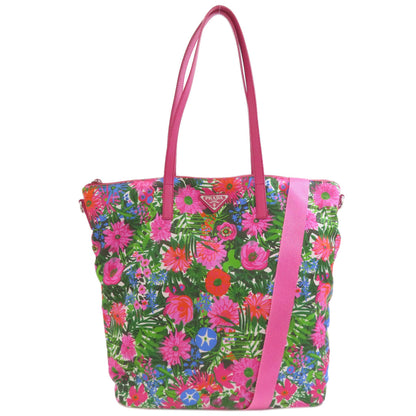 PRADA Logo Hardware Flower 2WAY Tote Bag Nylon Ladies [Used]
