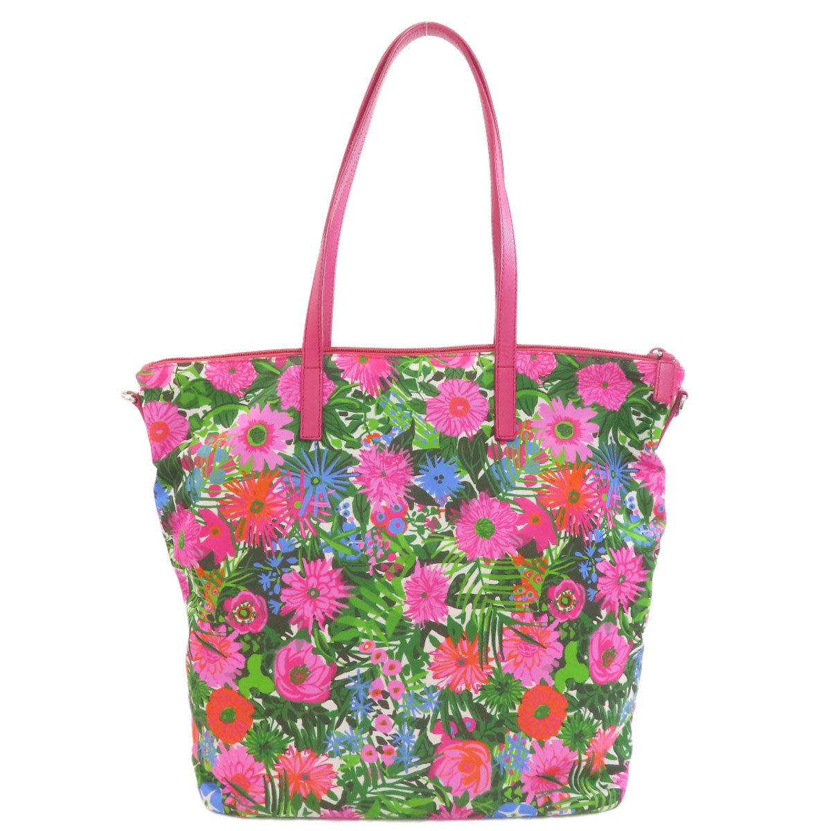 PRADA Logo Hardware Flower 2WAY Tote Bag Nylon Ladies [Used]