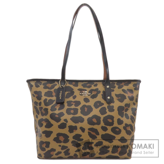 COACH F38392 Leopard pattern Tote Bag PVC Ladies [Used]
