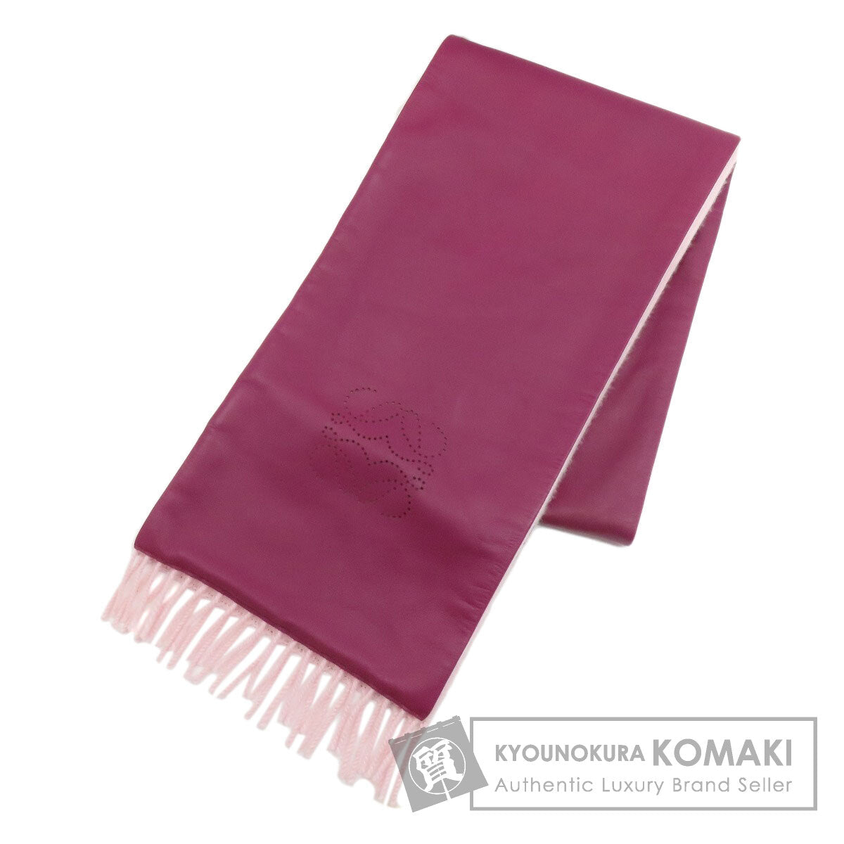 LOEWE anagram Scarf Lambskin CashmereLadies [Used]