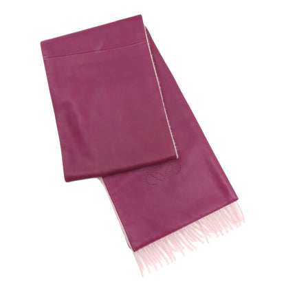 LOEWE anagram Scarf Lambskin CashmereLadies [Used]
