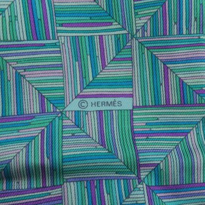 HERMES Geometric pattern Scarf Silk Ladies [Used]