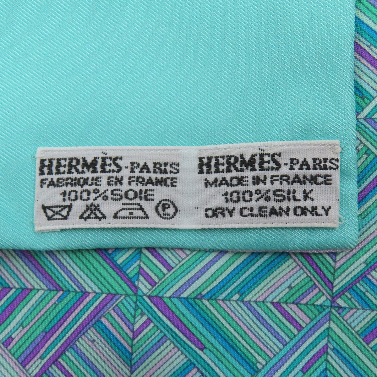 HERMES Geometric pattern Scarf Silk Ladies [Used]