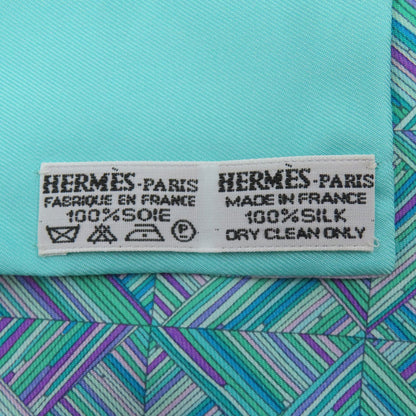 HERMES Geometric pattern Scarf Silk Ladies [Used]
