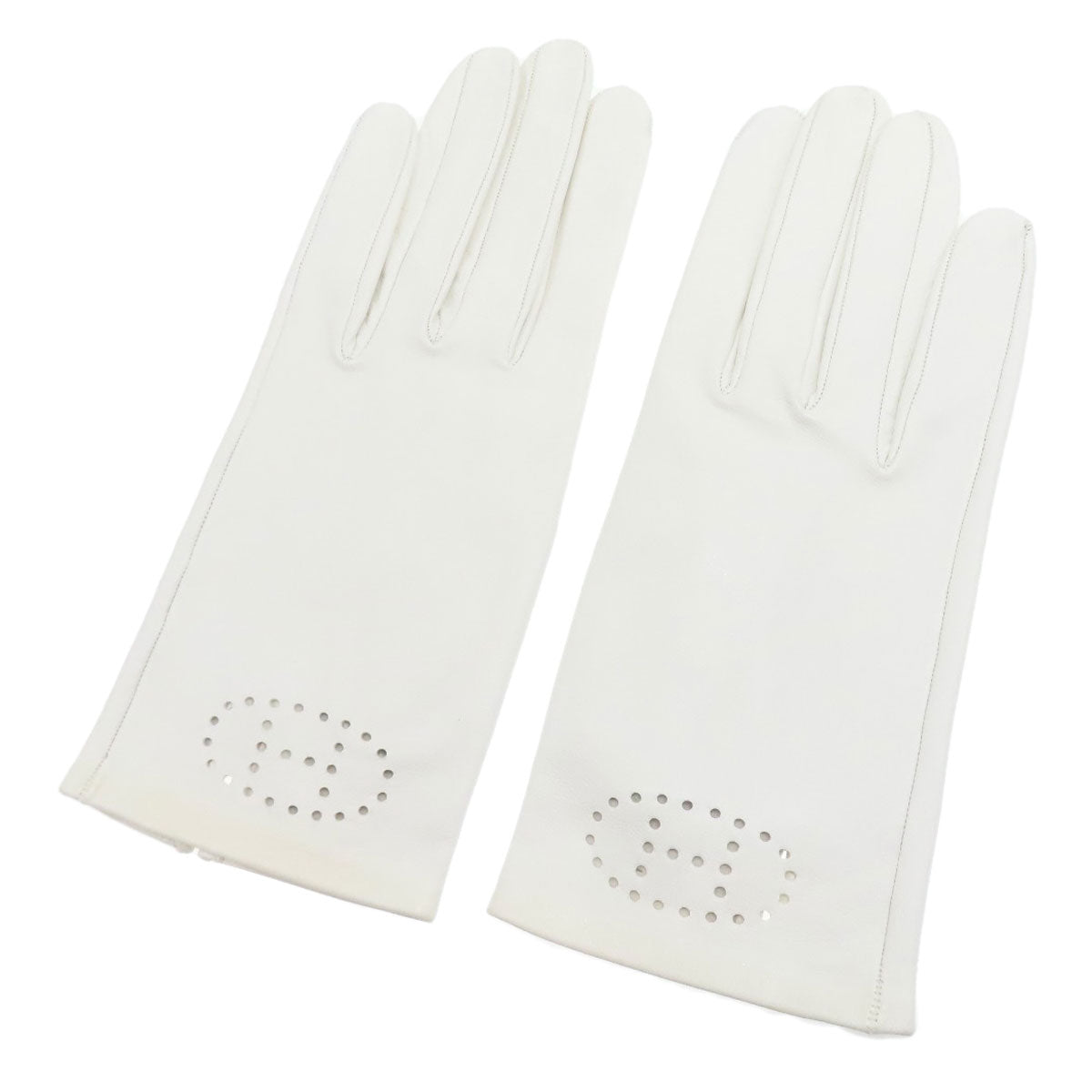 HERMES H logo leather gloves Glove Sheepskin Ladies [Used]