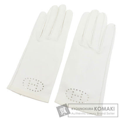 HERMES H logo leather gloves Glove Sheepskin Ladies [Used]