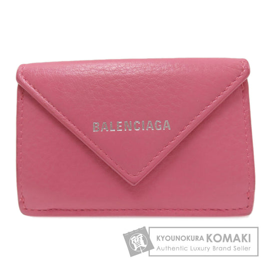 BALENCIAGA 391446 Paper Mini Wallet Compact Wallet Bifold Wallet with Coin Pocket Calf Ladies [Used]
