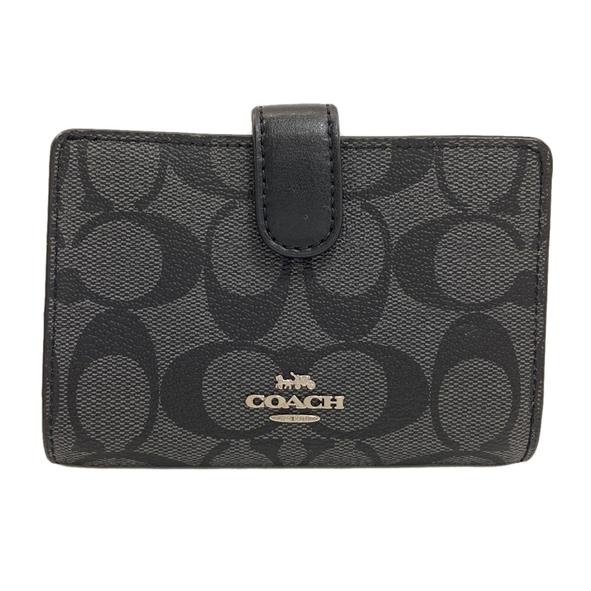 COACH F23553 Signature Bifold Wallet with Coin Pocket PVC Ladies [Used]