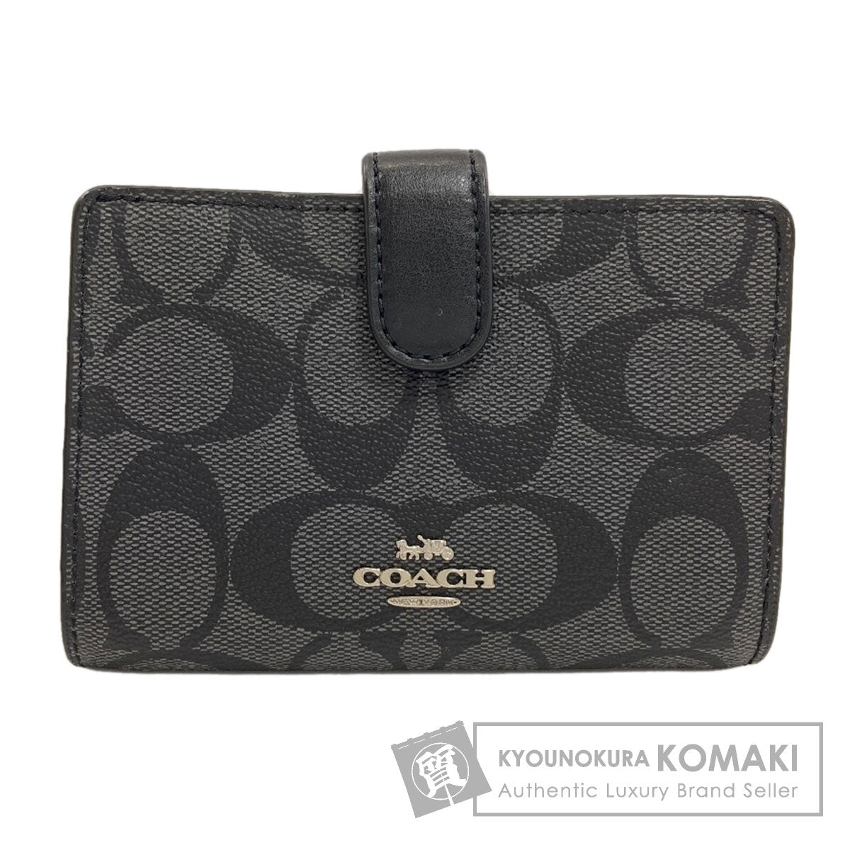 COACH F23553 Signature Bifold Wallet with Coin Pocket PVC Ladies [Used]