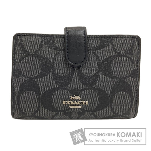 COACH F23553 Signature Bifold Wallet with Coin Pocket PVC Ladies [Used]