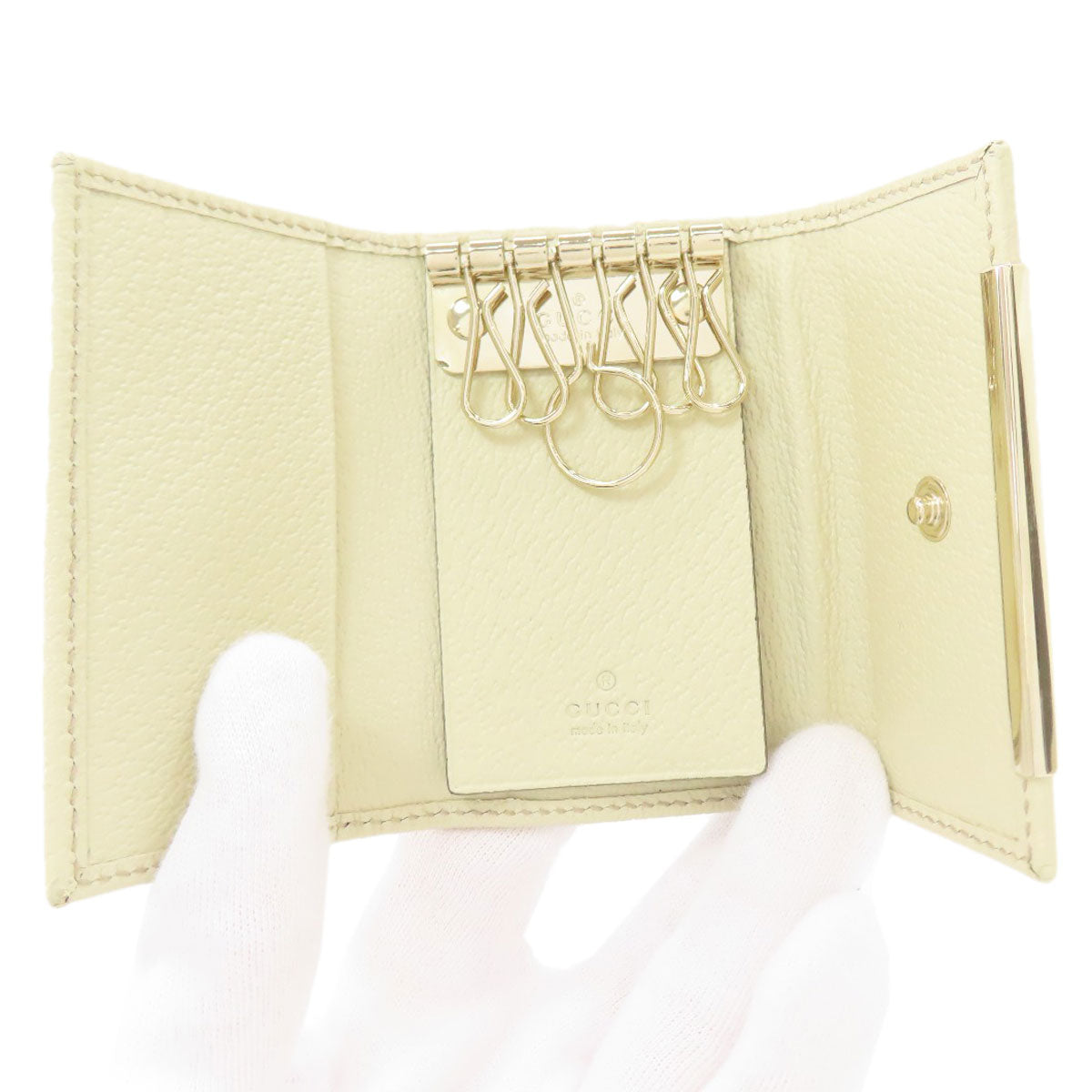 GUCCI 127048 GG canvas key holder Canvas LeatherLadies [Used]