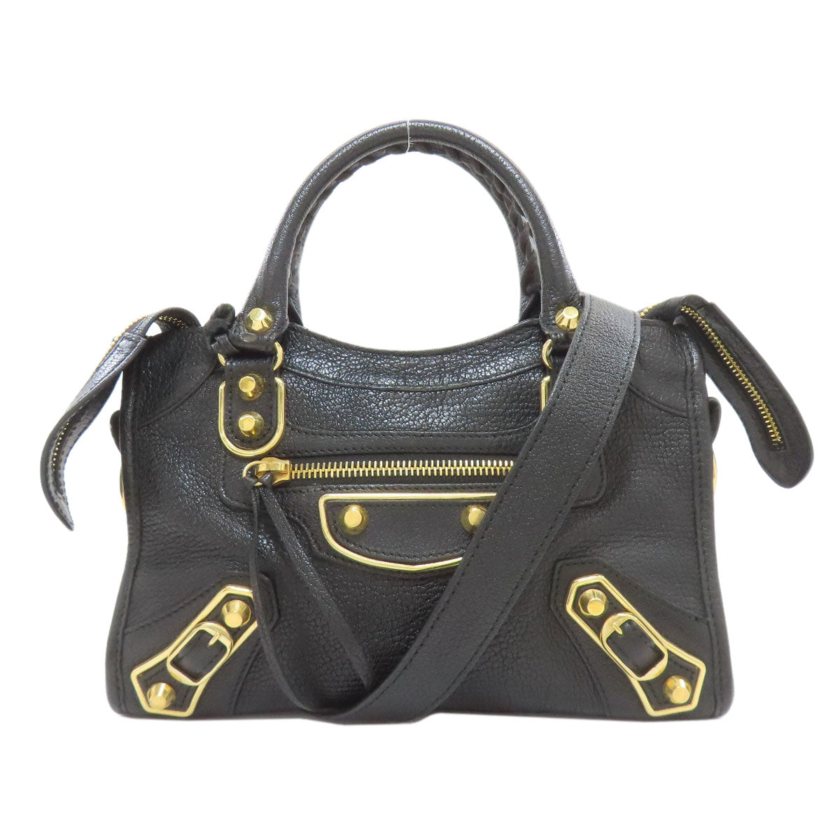 BALENCIAGA 390160 Classic Metallic Edge Mini City 2WAY Handbag Calf Ladies [Used]