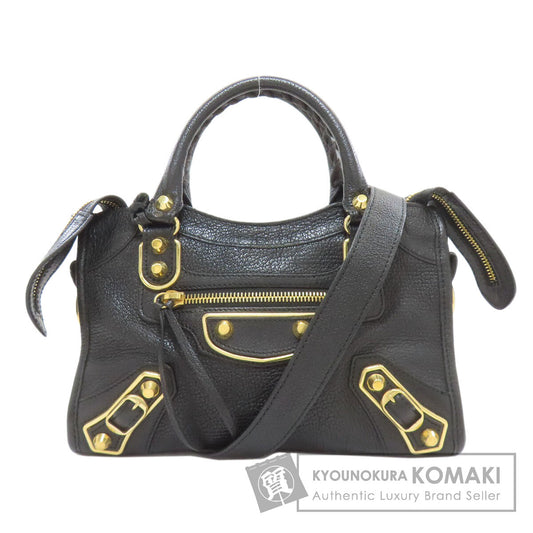 BALENCIAGA 390160 Classic Metallic Edge Mini City 2WAY Handbag Calf Ladies [Used]