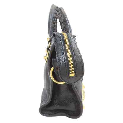 BALENCIAGA 390160 Classic Metallic Edge Mini City 2WAY Handbag Calf Ladies [Used]