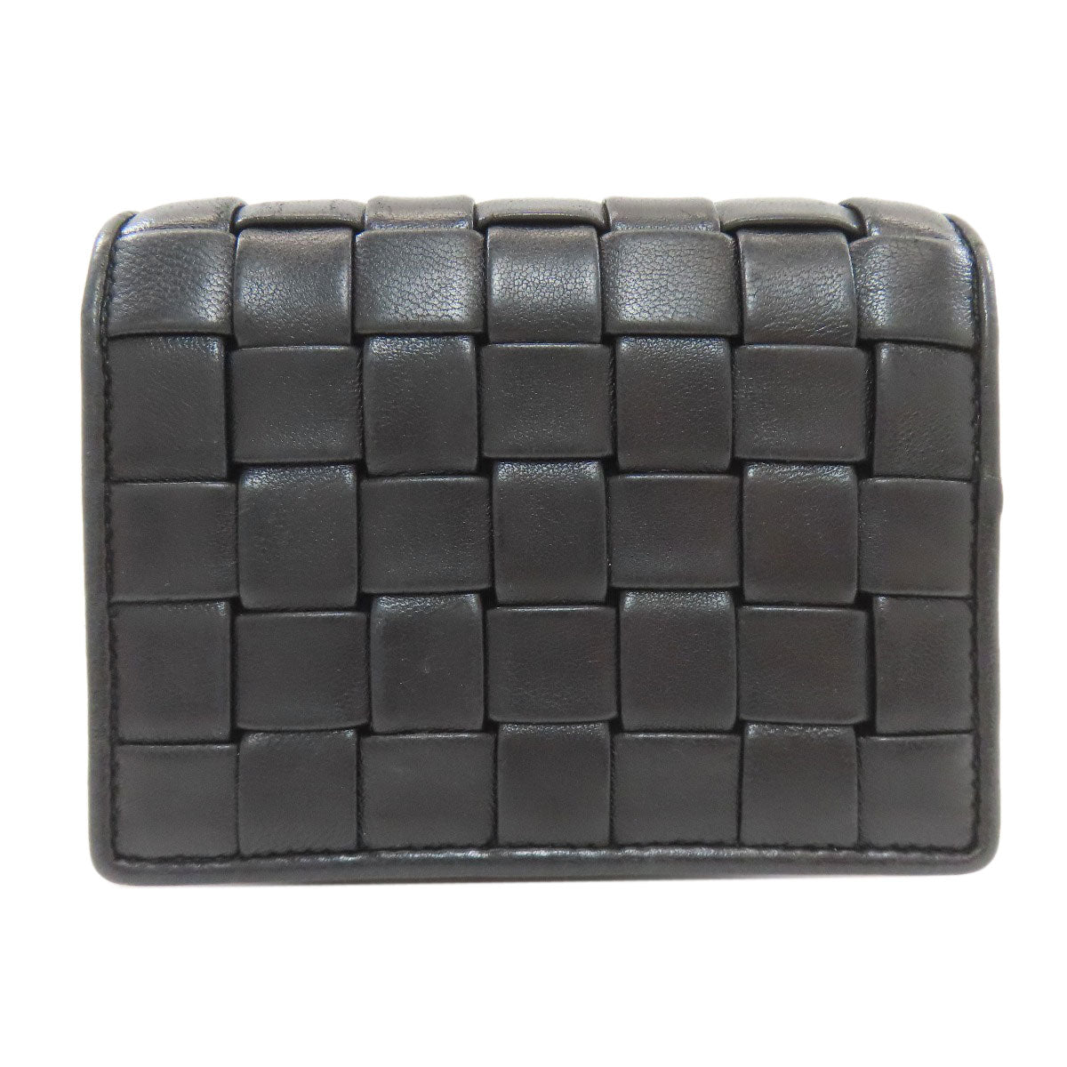 MIUMIU Braid Bifold Wallet with Coin Pocket Leather Ladies [Used]
