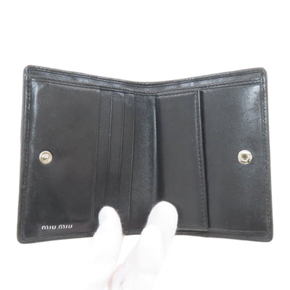 MIUMIU Braid Bifold Wallet with Coin Pocket Leather Ladies [Used]