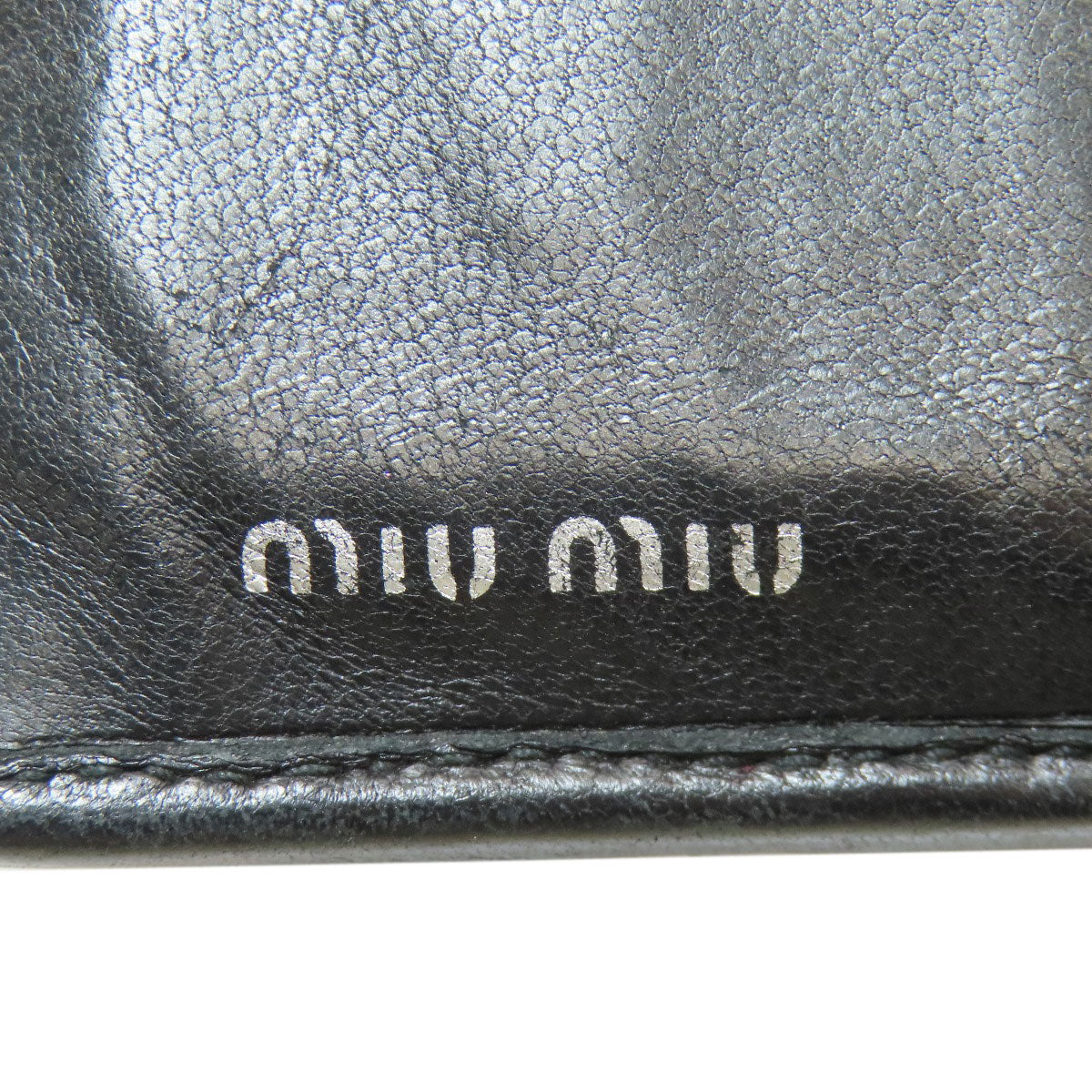 MIUMIU Braid Bifold Wallet with Coin Pocket Leather Ladies [Used]