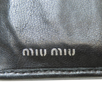 MIUMIU Braid Bifold Wallet with Coin Pocket Leather Ladies [Used]